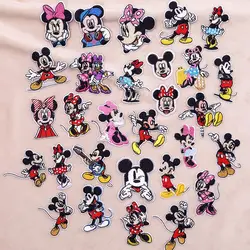 29Pcs Disney Cartoon Mickey Mouse Minnie Patches Iron on Patch for on Sew Decor Clothes T shirt  Embroidered Applique Fabric