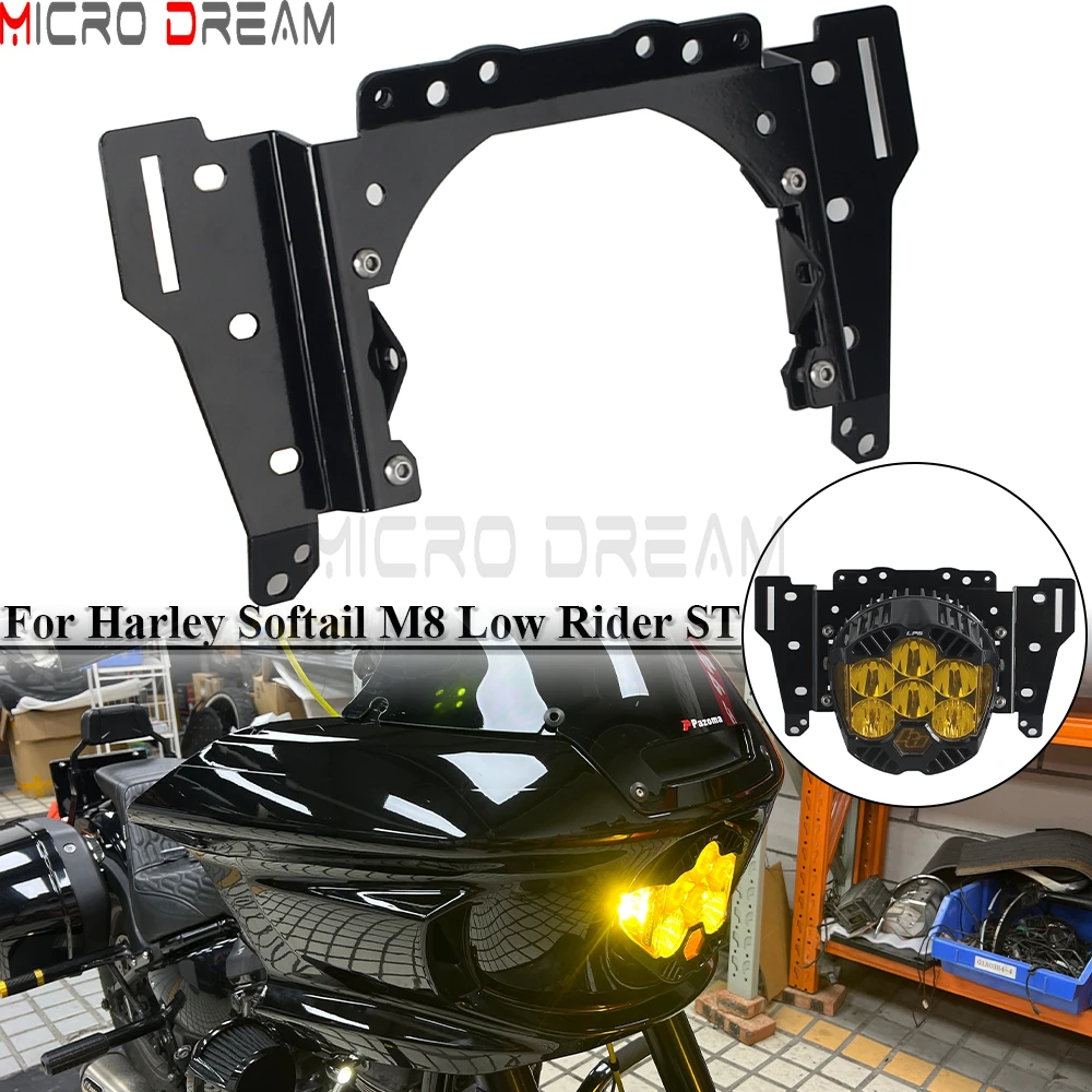 

For Harley Softail M8 Low Rider ST 117 FXLRST 2022-2025 FXRST 2022-24 Motorcycle LP6 Headlight Bracket System Mounting Assembly