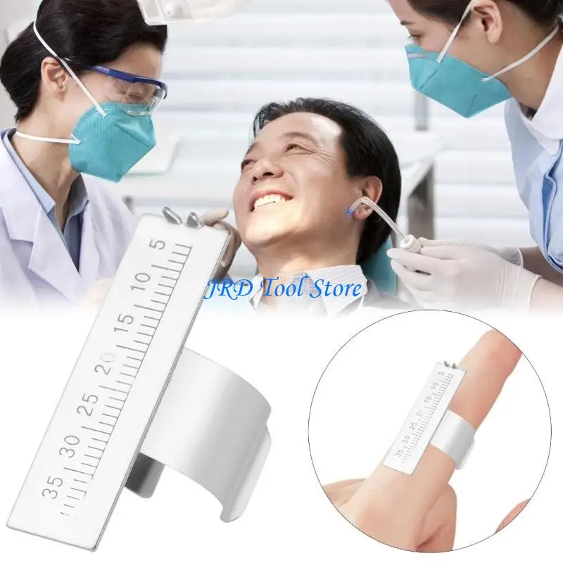 A2UD Dental Endodontic Ruler, Stainless Finger Rings Accurate Easy Measurement for Precise Measurement of Root Canals Files