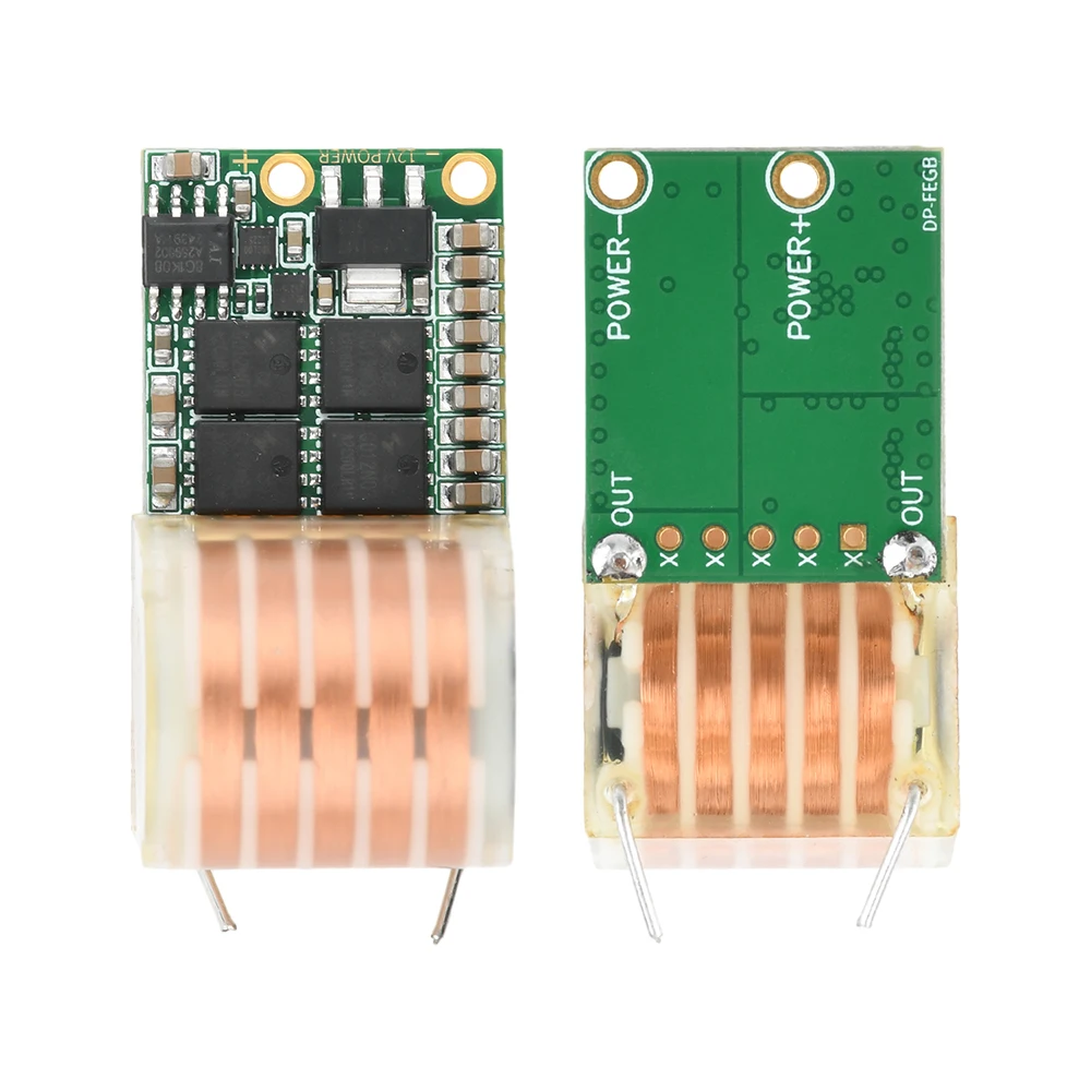 DC 9-12V to AC 20KV High Frequency AC Booster Coil High Voltage Ignition Module 12V Low Heat Arc for 10 minutes 70W