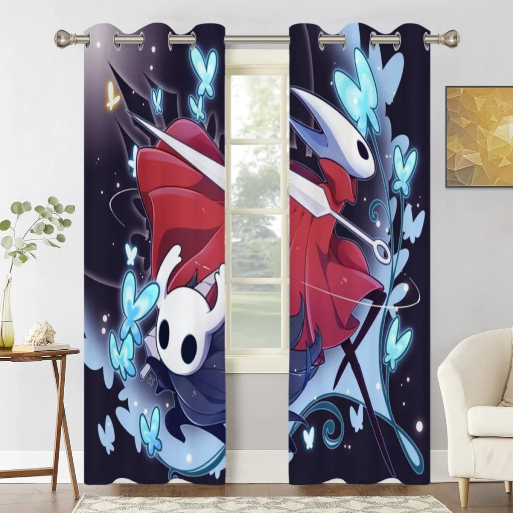 

H-Holloww K-Knightt 2 PC Blackout Windows Curtain for Living Room Bedroom Bathroom Curtains