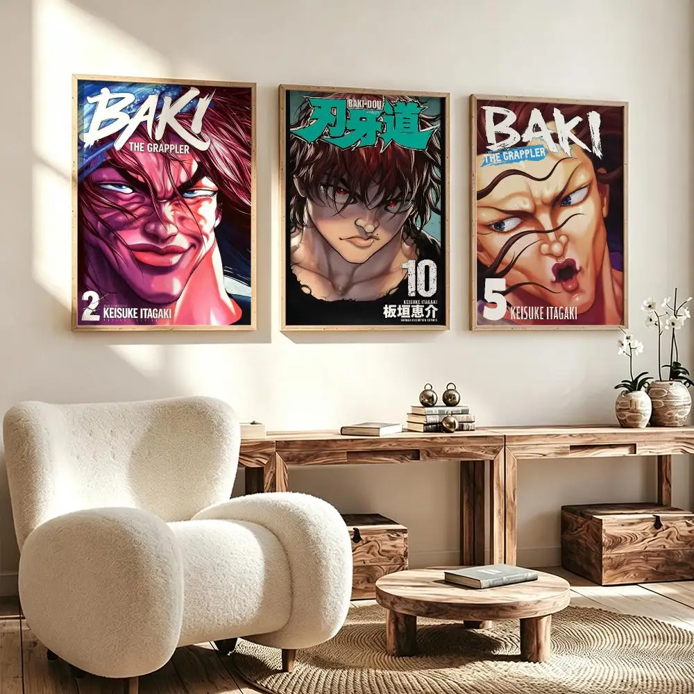 Modern Aesthetic Wall Art Poster anime Baki the Grappler Poster for Office Home Decor Interior Large Wall Picture Print