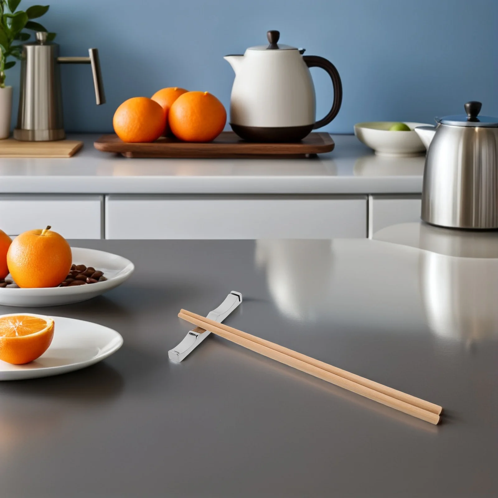 

Stainless Steel Chopstick Rest Chopsticks Holder Stand Household Spoon Rack Cute