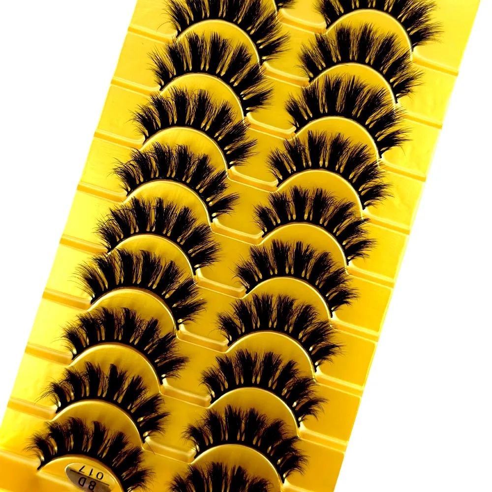 Neue 10 Paar 3D Faux Nerz Falsche Wimpern Natürliche Lange Flauschige Wimpern Wispy Make-Up Schönheit Verlängerung Kurze Gefälschte Wimpern – Detail 1