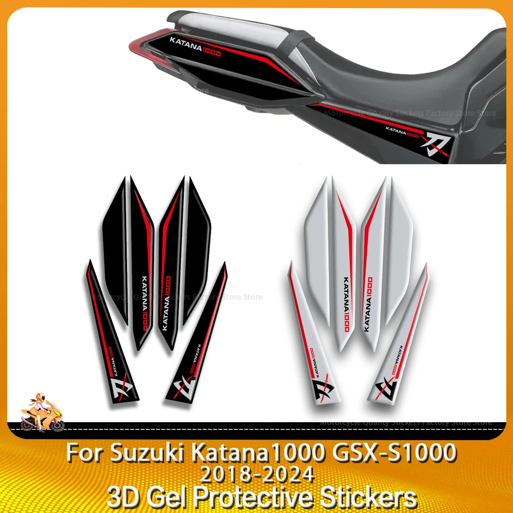 Motorcycle 3D Gel Stickers For Suzuki Katana 1000 GSX-S1000S 2018 - 2023 2019 Rear Fairing Paint Protection Decal Tail Fin Decal