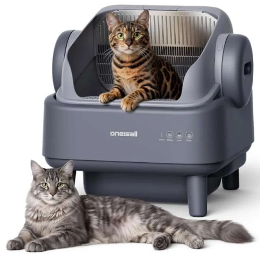 Self Cleaning Litter Box for LargeMultiple Cats: Ease S1 Open-Top Cat Litter Box Easy Rinsable Clean, with Safety Protection La