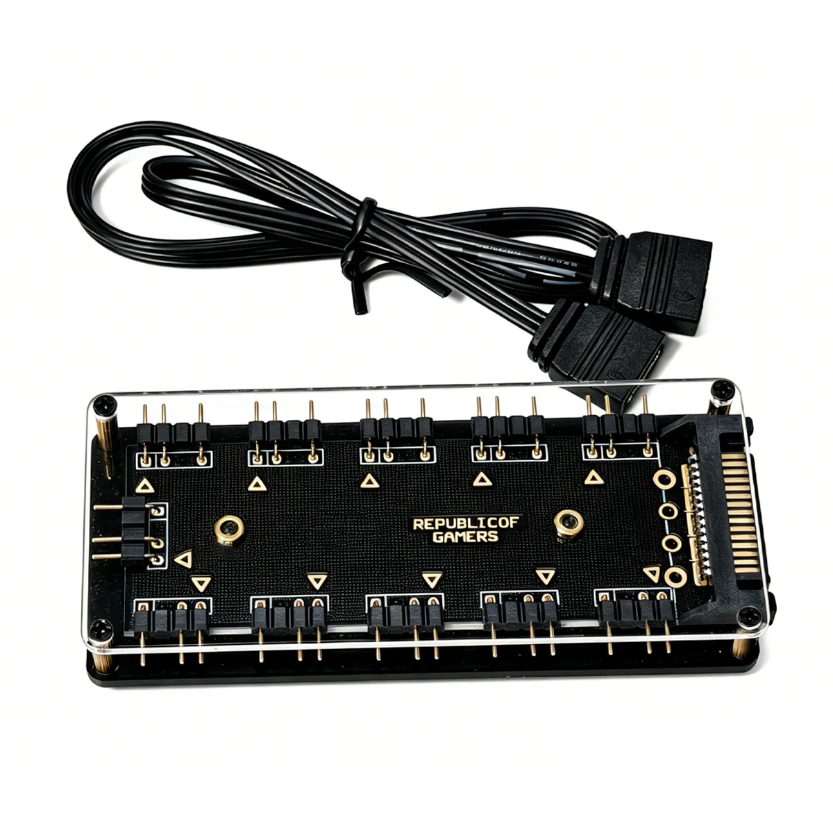 10-портовый 5В 3-контактный ARGB-хаб для вентиляторов с питанием от SATA, RGB-сплиттер для корпуса ПК, адресная RGB-подсветка для вентиляторов и светодиодных лент