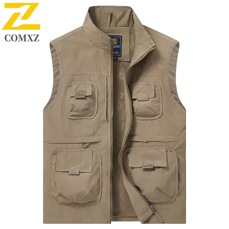 

7XL 8XL Summer Outdoor Vest Multi-Pocket Function Mountaineering Jacket High Work Portable Tool Loose Breathable Thin Men's Vest