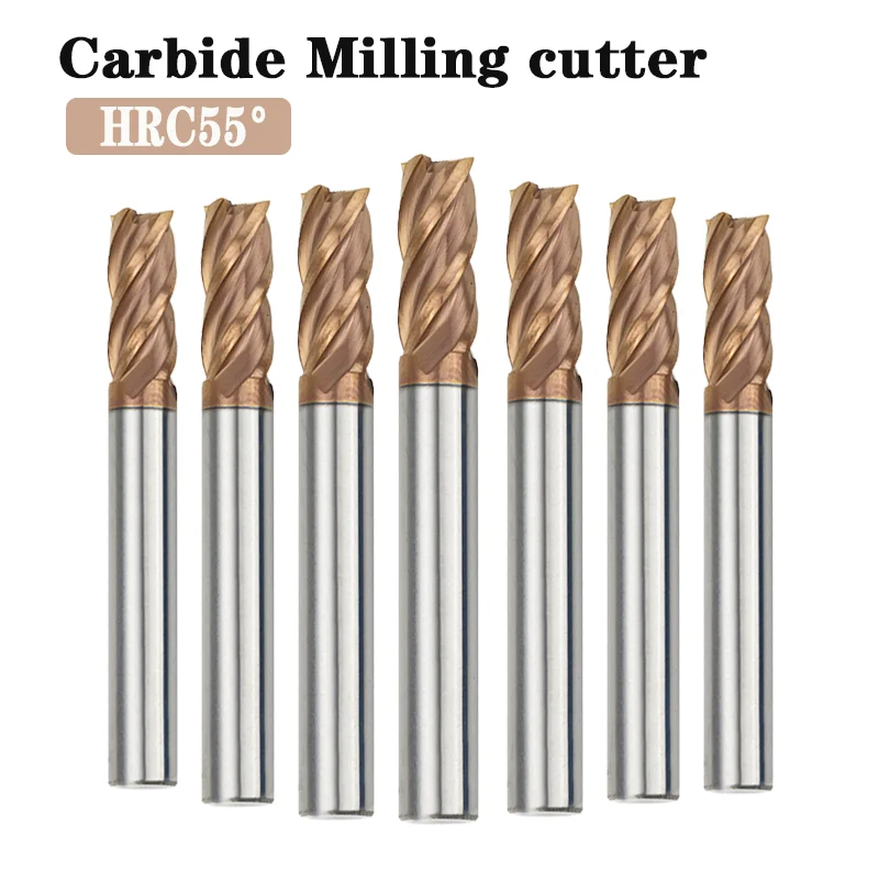 Aluminum Carbide Milling Tungsten Steel Milling Cutter metal Carbide end mill  Coating Tungsten Steel cutting milling cutter set