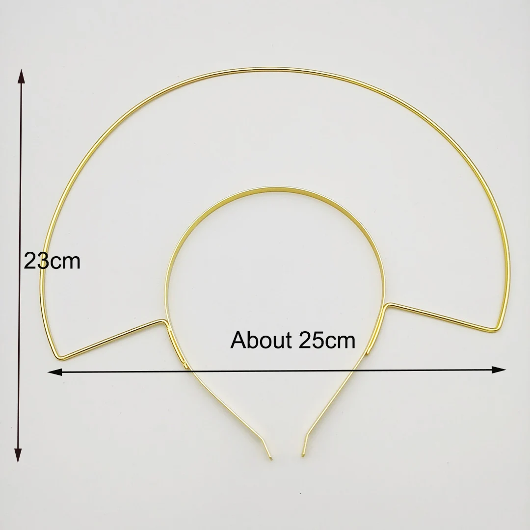 5PCS  25.0cm High Double Layers Metal Headbands Goddess Aura Hairbands Big Wire Hair Hoops for DIY Bridal Tiara Crowns