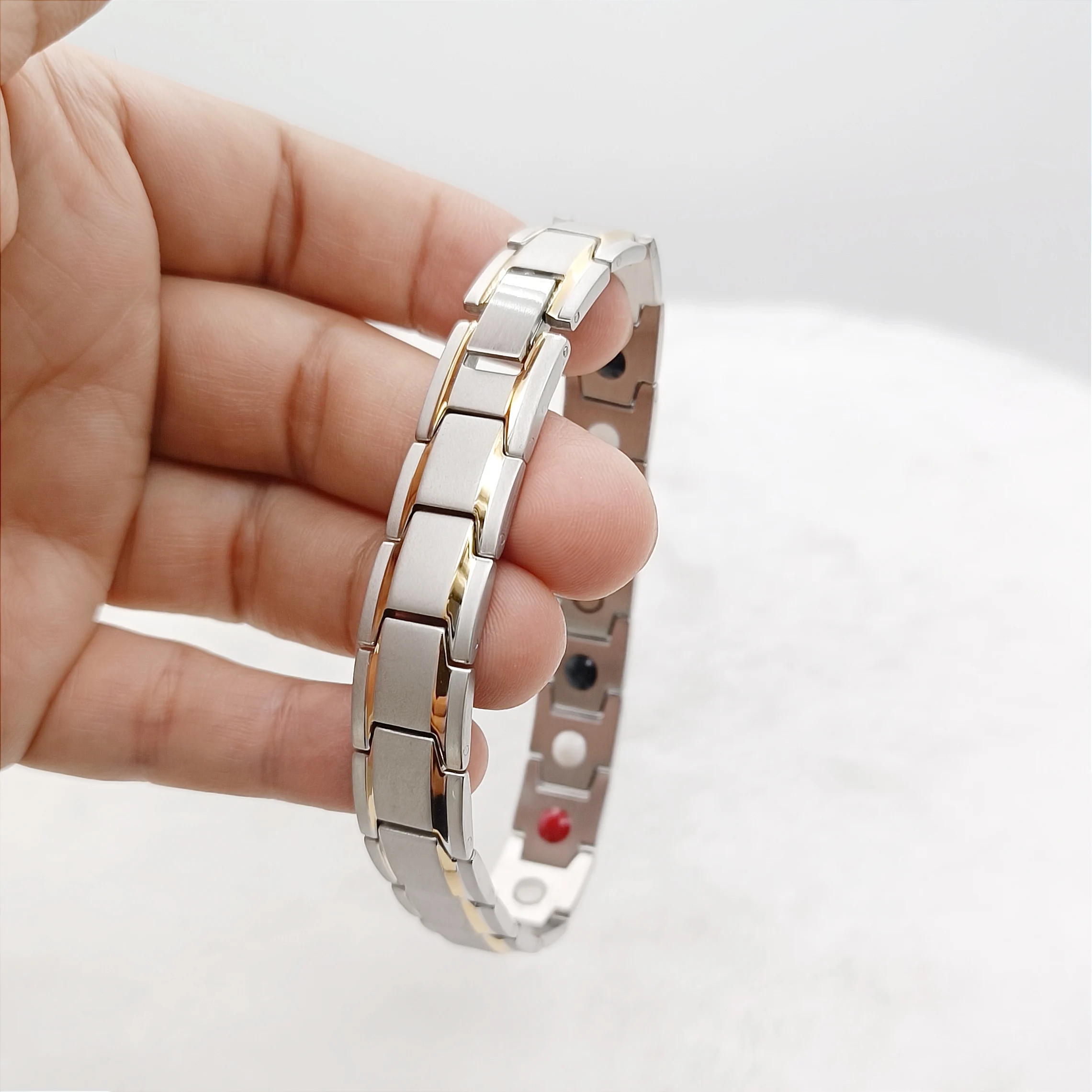 

Wholesale Designer Fashion Jewelry Bracelets For Men And Women High Quality Handmade Titanium stainless Steel Magnetic Bracelet