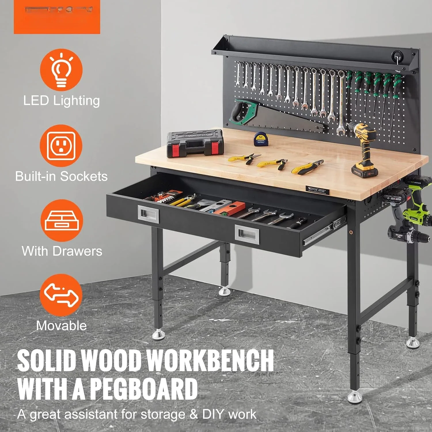 For Workbench Adjustable Height 28-39.5