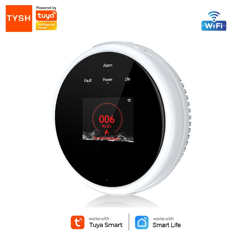 

TYSH Wifi Natural Gas Sensor Combustible Household Smart Lpg Gas Alarm Detector Leakage Sensor Wifi Temperature Detectors