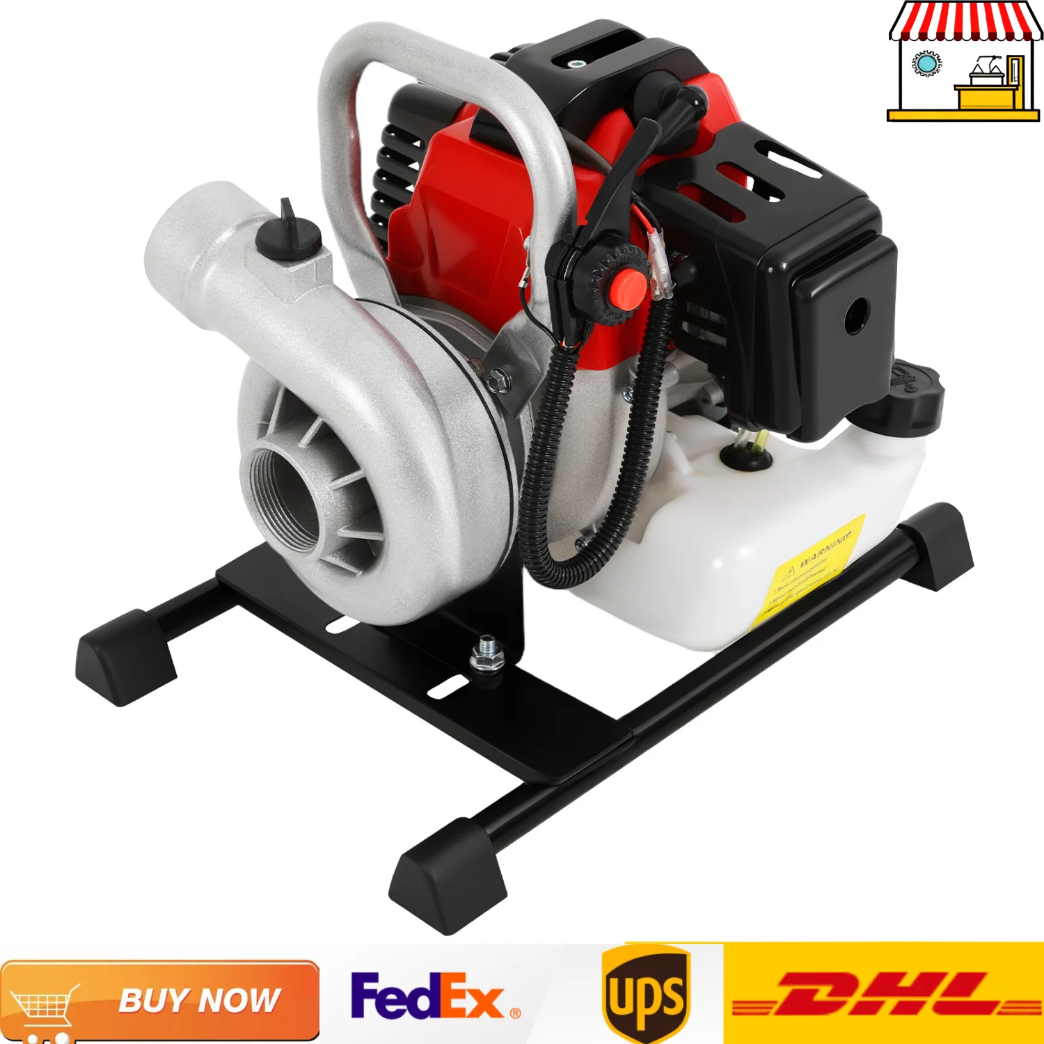 

2-тактный бензиновый водяной насос 1,5 дюйма | 52CC 2,3HP Насос для замены ирригационной воды | 15м3/ч