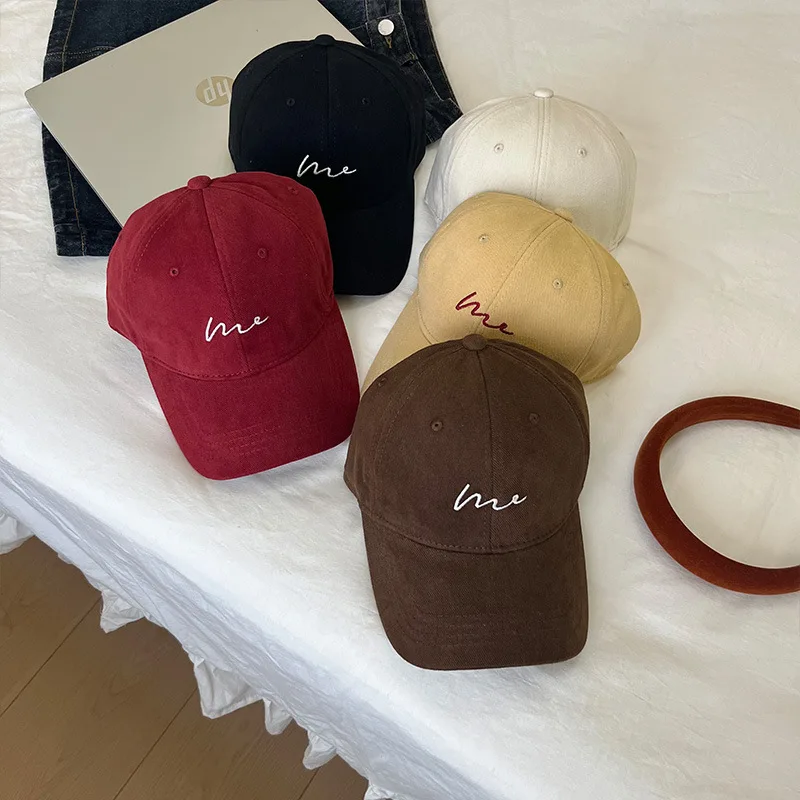 Wave line embroidery sunshade baseball cap unisex high sense versatile sports Korean version cap shows small face