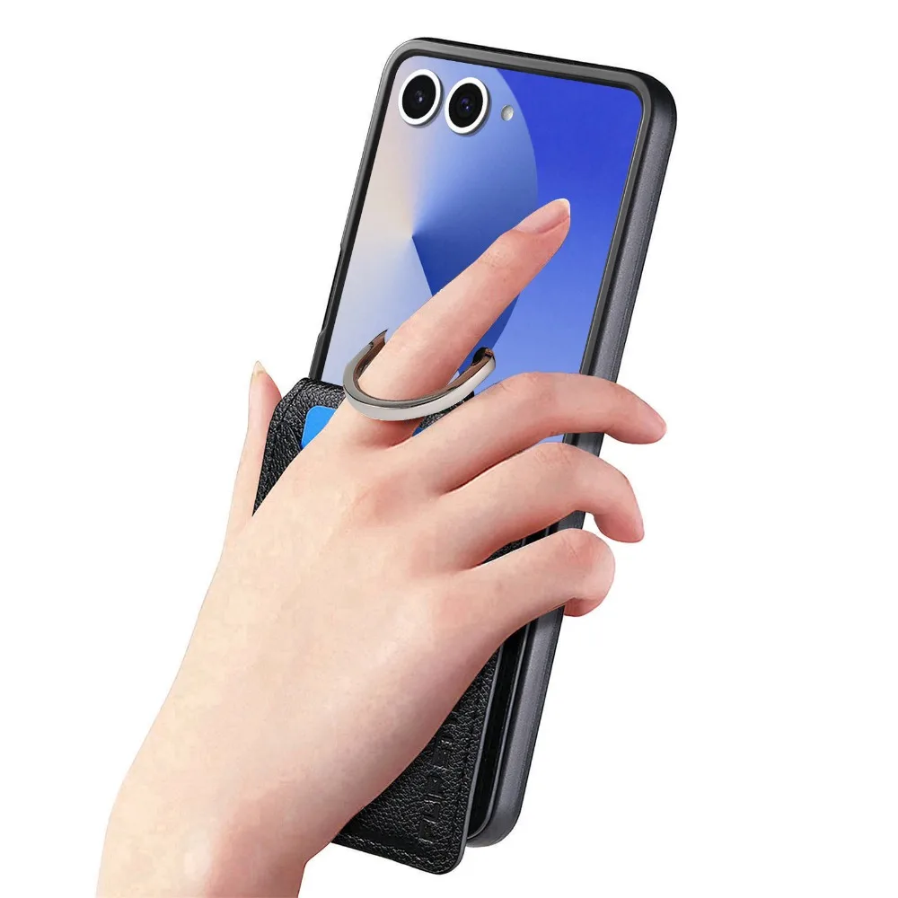 ليتشي نمط حلقة المحفظة جراب هاتف حامل بطاقة لسامسونج غالاكسي Z فليب 7 6 5 4 3 2 1 Flip7 Flip6 Flip5 Flip4 Flip3 فليب 5G