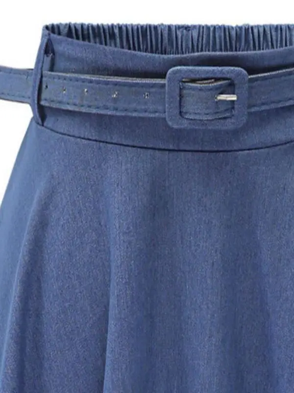 Cintura alta a linha versátil saia solta casual comprimento médio fibra de poliéster senhoras rua sle f corpo semi-noite roupas