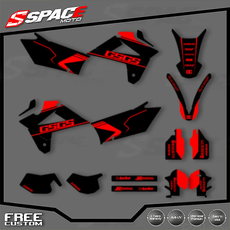 

SPACE пользовательская мотоциклетная графическая фоновая наклейка для GASGAS 2007 2008 2009, EC наклейки, наборы наклеек 11