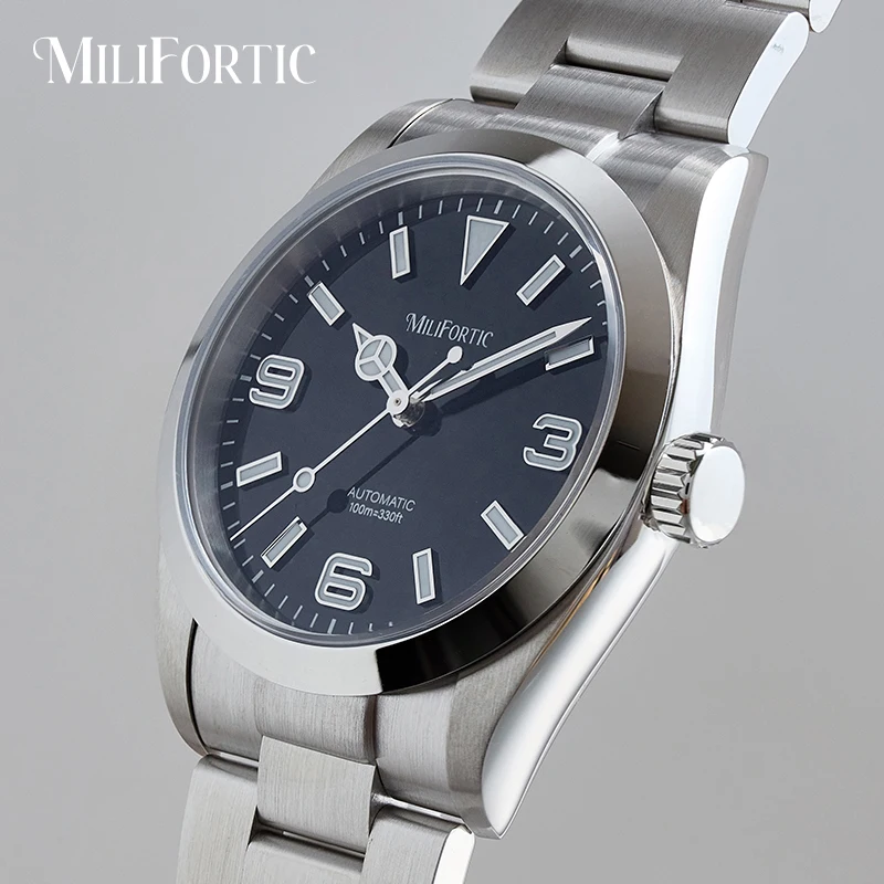 

Milifortic 36mm Explorer Homage Watch Sapphire Sapphire 10ATM NH38 Mechanical Bracelect Stainless Steel Climbing Sports Watches