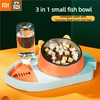 Xiaomi Youpin Automatic Cat Feeder Water Dispenser Set 3 In 1 Tilted Automatic Pet Food And Water Feeder Food Bowl Pet Supplies