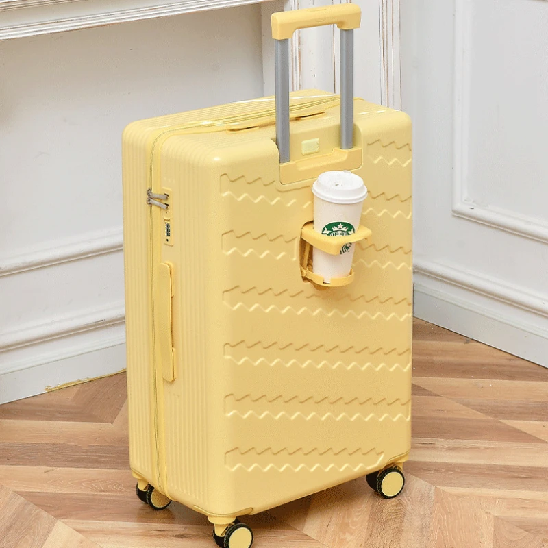 Carry on Luggage for Girls Multi-functional Trolley Case with Cup Holder and USB interface Children's Cosmetic Travel Suitcase