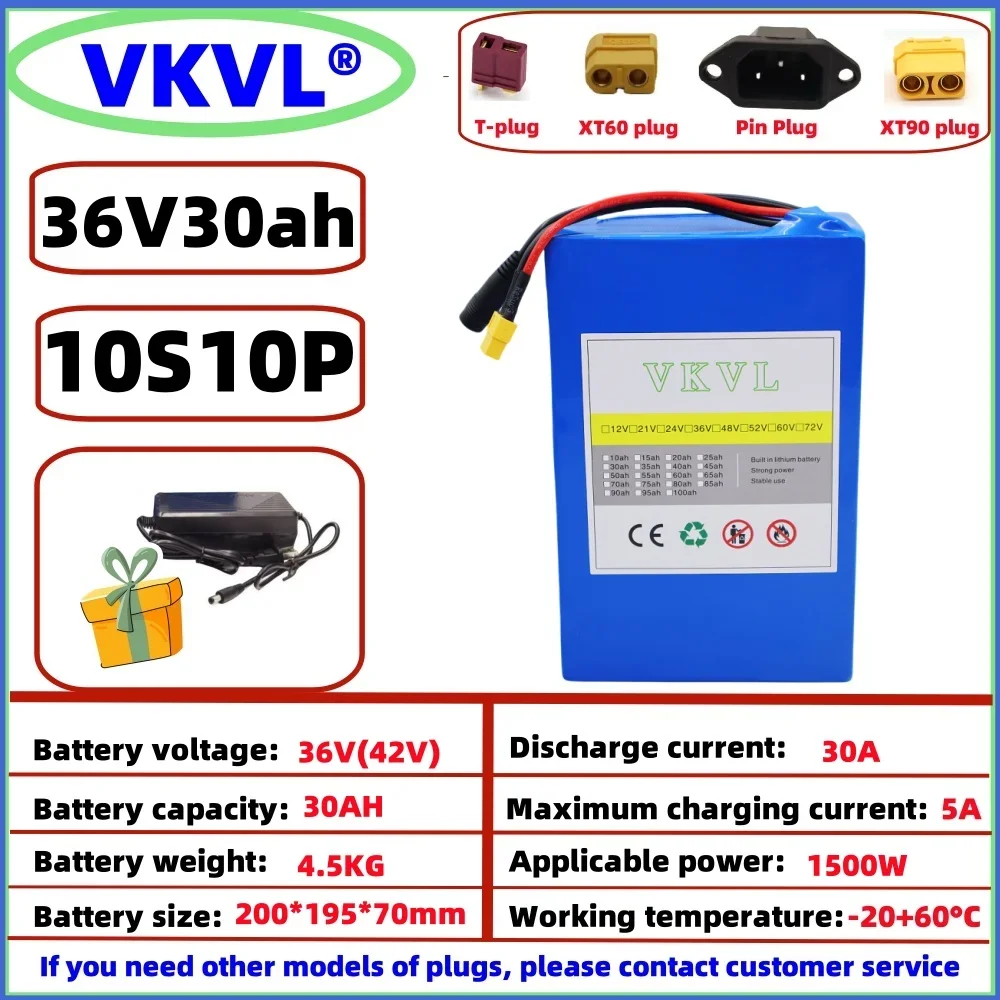 Nowy akumulator 36 v30ah 1000W wysokiej mocy akumulator wytrzymałościowy bardzo długi 10 s10p36v30000mah akumulator litowy o dużej mocy + ładowarka