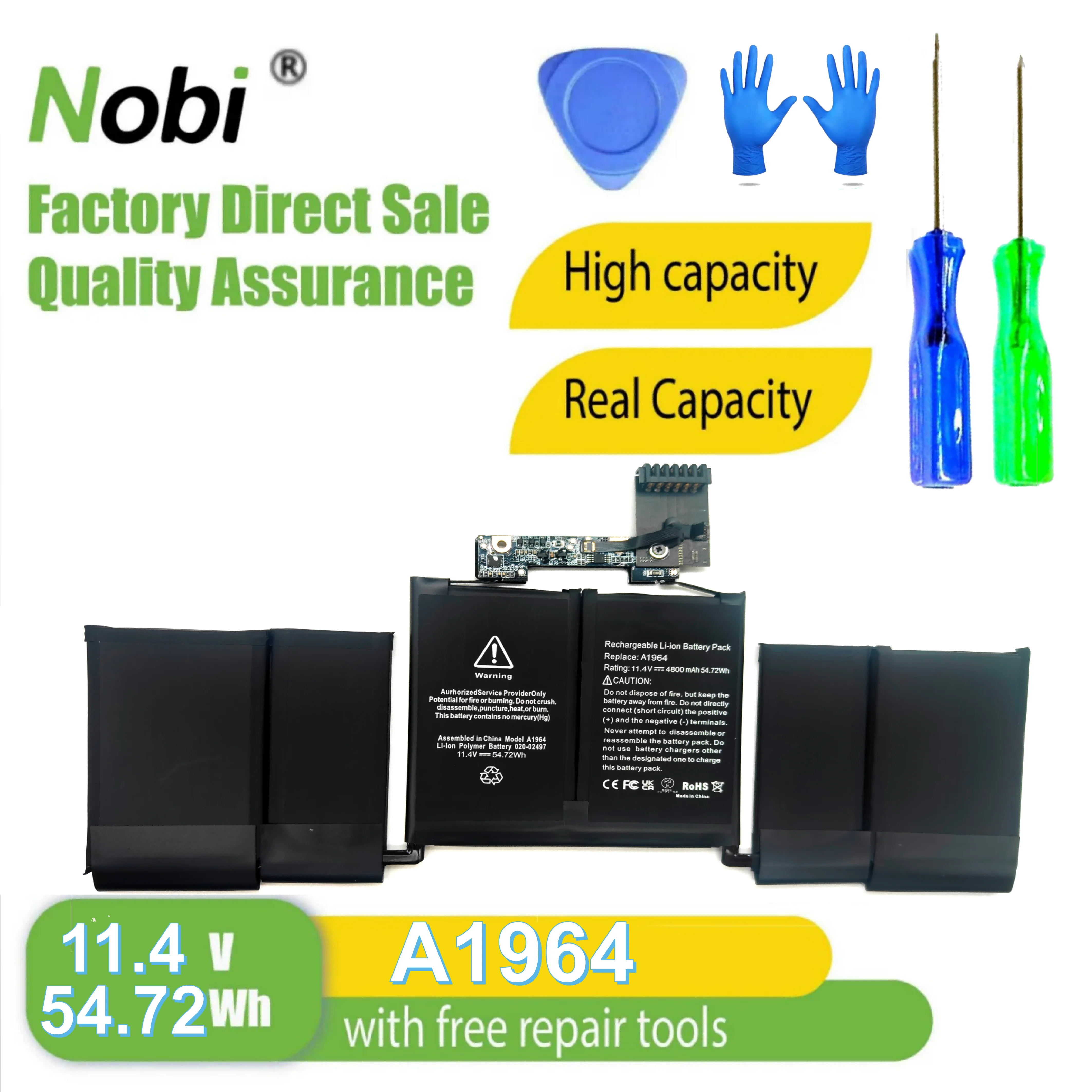 

Nobi A1989 A1964 A2251 аккумулятор для Apple MacBook Pro 13 A1989 A2251 Также совместим с MR9Q2 MR9R2 MV962 MV972 MV982 MV992 MV9A2 Характеристики 54.72Wh 4800mAh 11.4V