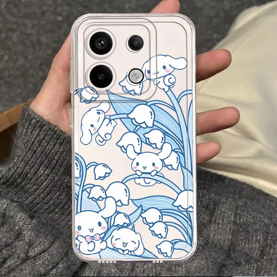 Funda Transparente para Teléfono Sanrio Cinnamoroll Kuromi, Carcasa para Xiaomi Redmi Note 14 Pro Plus 11 13 12 10 11S 12S 10S A3x 13C A1 A2