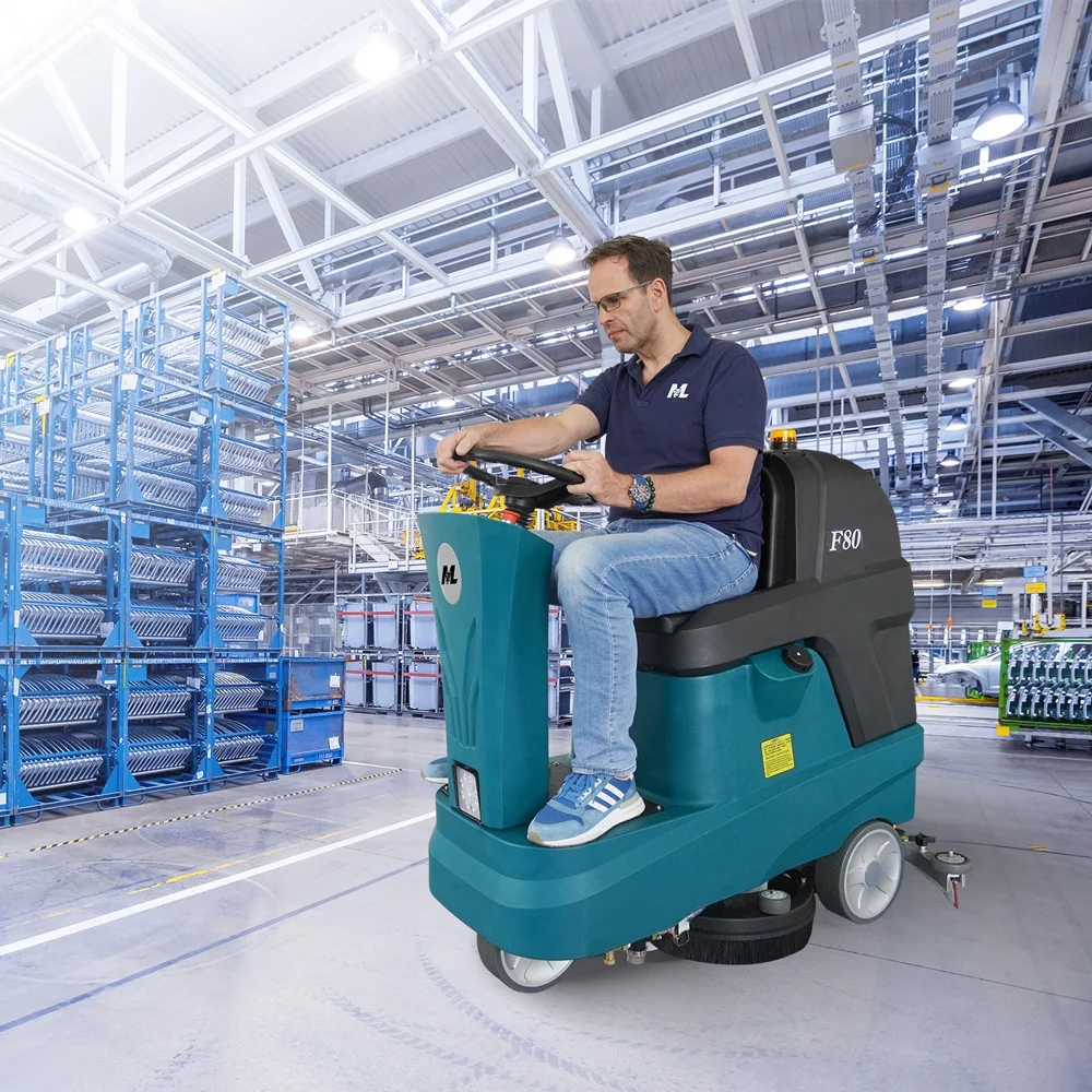 Commercial Dual-brush Ceramic Tile Cleaning Machines Ride On Floor Scrubber Machine