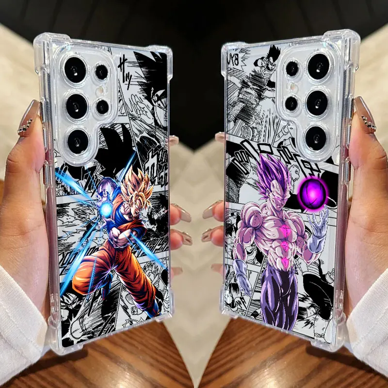 Gokus Vegetas God D-Dragon Balls Clear Phone Case For Samsung Galaxy S26 S25 S24 Ultra S23 S22 Plus S21 S20 S26 FE 5G Soft Cover