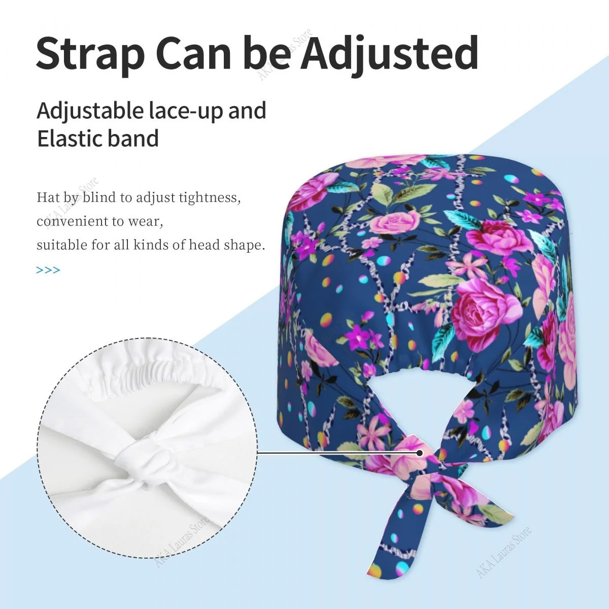 Beauty Rose Hats Scrub Hat Lustige Salon-Arbeitskappe Labor Pet Shop Nursing Scrub Cap Anästhesie Scrub Cap