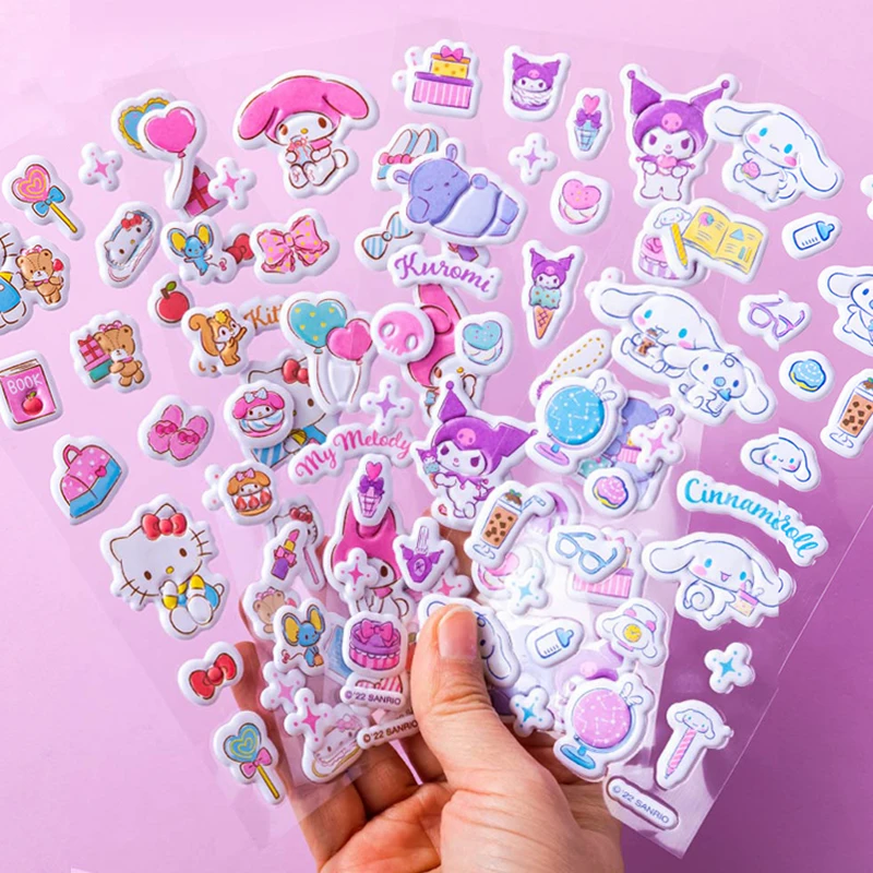 Anime Cartoon Sanrio Hello Kitty Bubbly Sticker Student Kid Decorate Scrapbooking Stationery Supplies DIY Self Adhesive