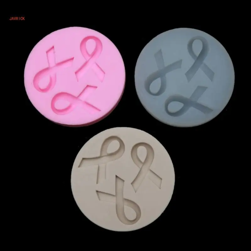 5pcs DIY AIDS Awareness Bow Keychain Silicone Epoxy Mold DIY Ornaments Pendant Jewelry Crafting Mould for Gift