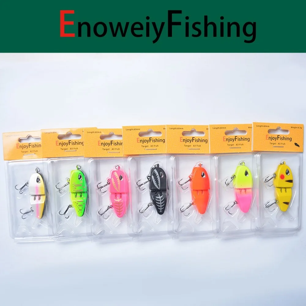 Deep Diving 2Segment Fishing Lures 3D Printed 6cm/6.5g Bionic Bait 3d Eyes Lifelike Eyes Plastic Hard Crank lure