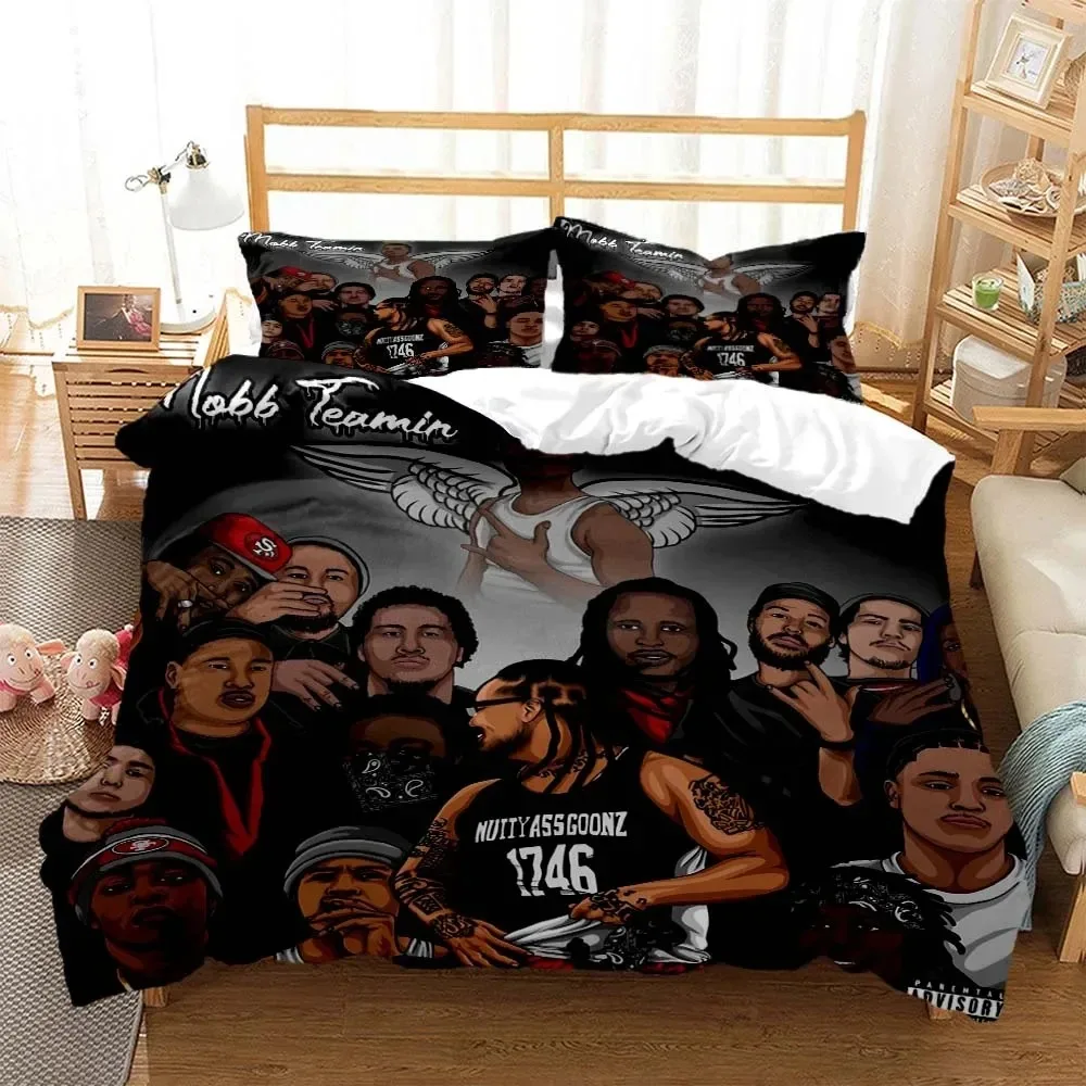 Hip Hop Rapper Bedding Set Boys Girls Twin Queen Size Duvet Cover Pillowcase Bed Kids Adult Fashion Home Textileextile