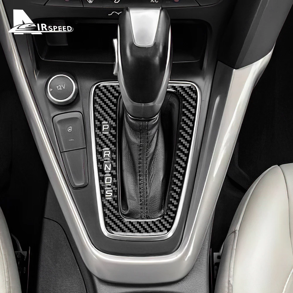 Dla Ford Focus SE 2015 2016 2017 2018 Prawdziwa miękka naklejka z włókna węglowego LHD Samochodowy panel zmiany biegów Akcesoria do wykończenia wnętrza — zdjęcie 4