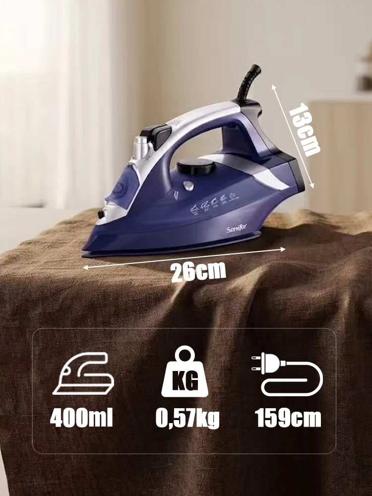 Steam Iron Sonifer SF-9099 2200W Nano Ceramic Soleplate 400ml Tank Vertical Steam Self Cleaning Steam Burst Clothes Iron