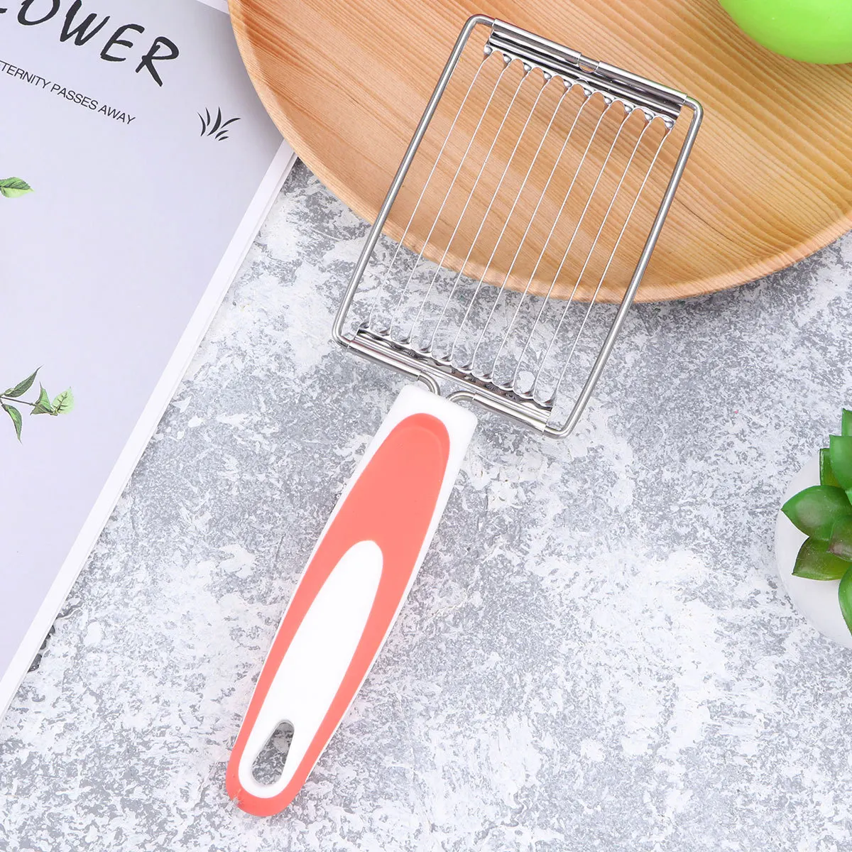 

Orange Stainless Steel Slicer for Vegetables Fruit Tomato Cutting Wave Blade Manual Slicer Kitchen Gadgets Home Cooking Tool