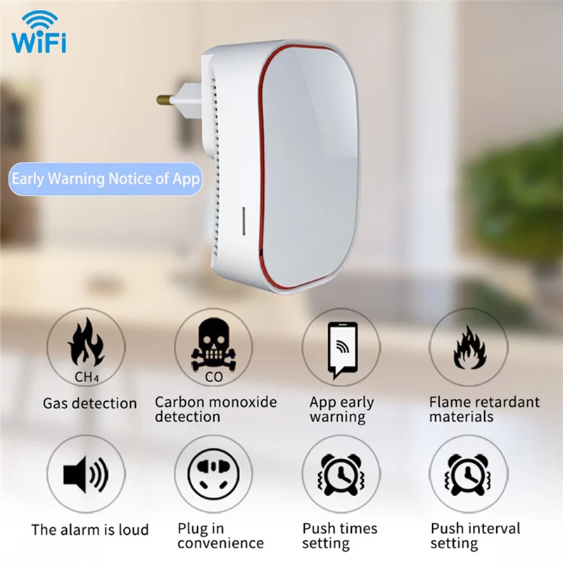 

BNVN-WIFI Детектор природного газа Детектор угарного газа CO Детектор утечки горючего газа