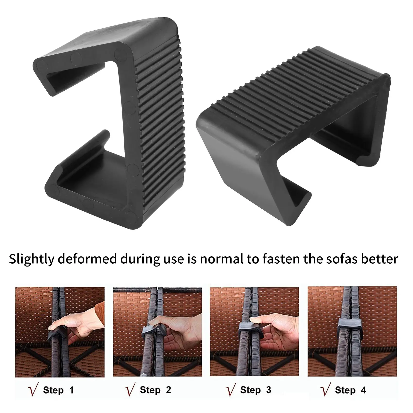 AEE4-10 PC Outdoor Garden Rattan Wicker Furniture Alignment Fastener Sofa Clip Connector Suitable For Rattan Furniture Sofa