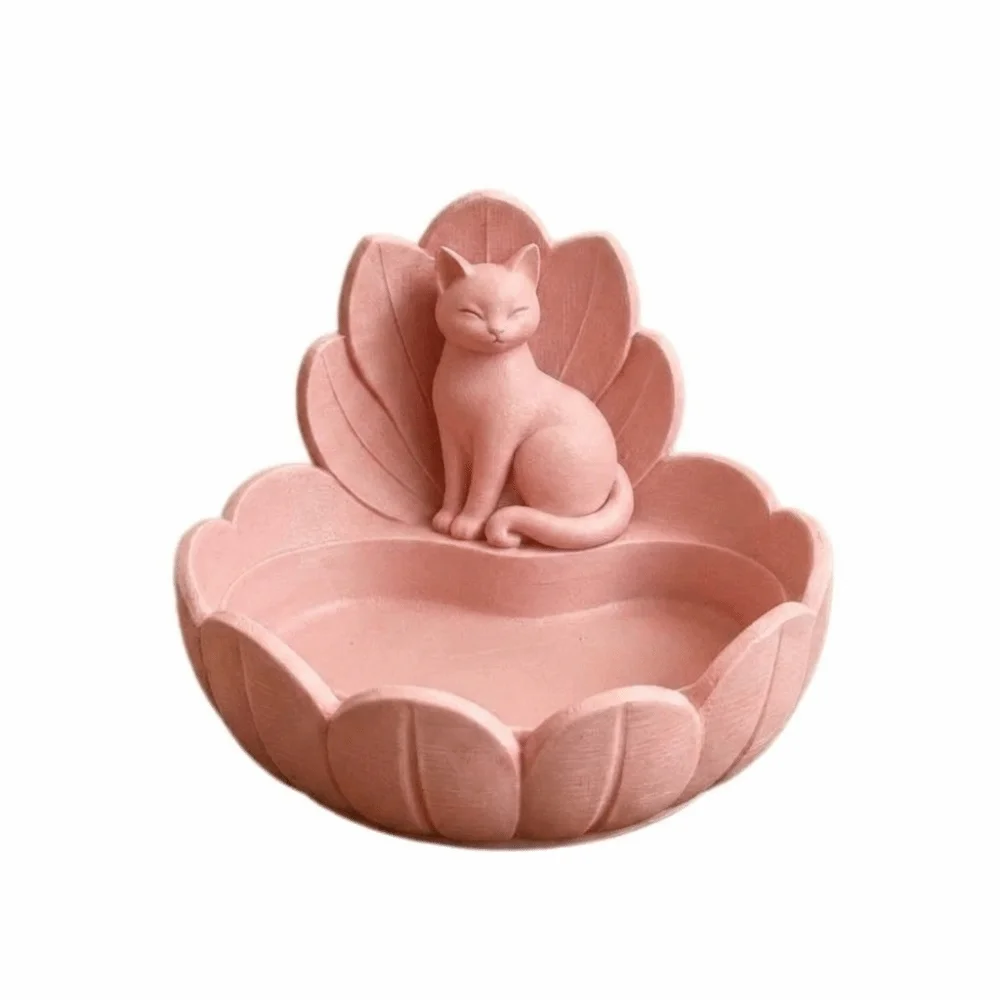 Fashion Resin Material Jewelry Storage Tray Lotus Shape Vintage Trinket Dish Lightweight Cute Desktop Organizer Gift for Women