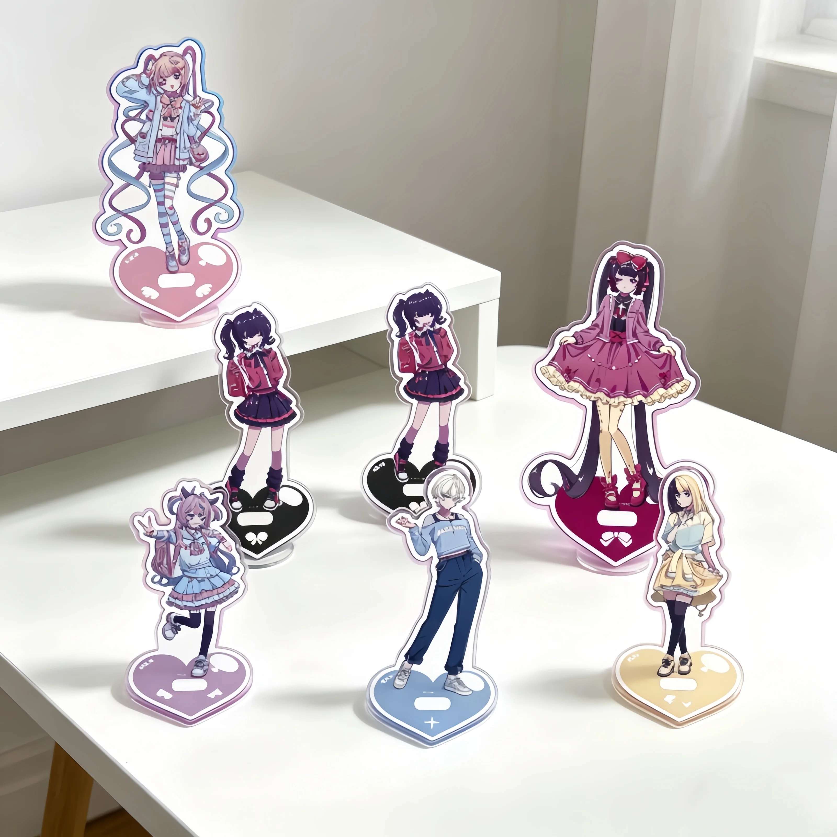N-Needy Girl Overdose Game Hippie Acrylic Figure Stand Model Desk Decor 15cm Cute Sweet Decorative Pendant Fans Gifts Keychains
