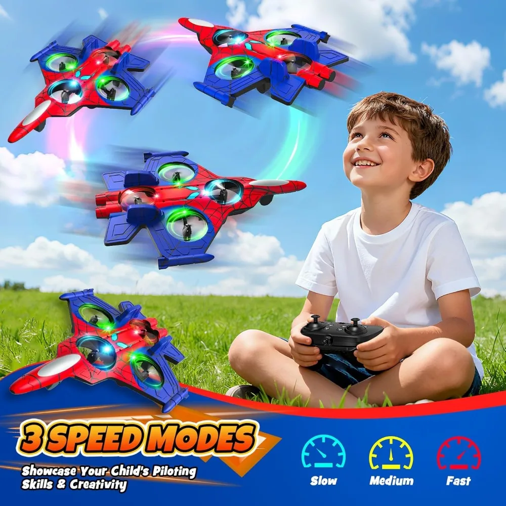 Mini Spider Drone per Bambini: Aereo RC in Schiuma con Controllo da 2,4 GHz, Luci LED, 360 °   Acrobazie e volo facile