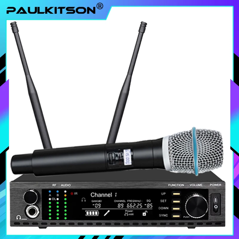 Paulkitson Professional Single Channel AD4G Wireless Beta87A Microphone Monitoring System 500/600/900MHz Home Party Performance