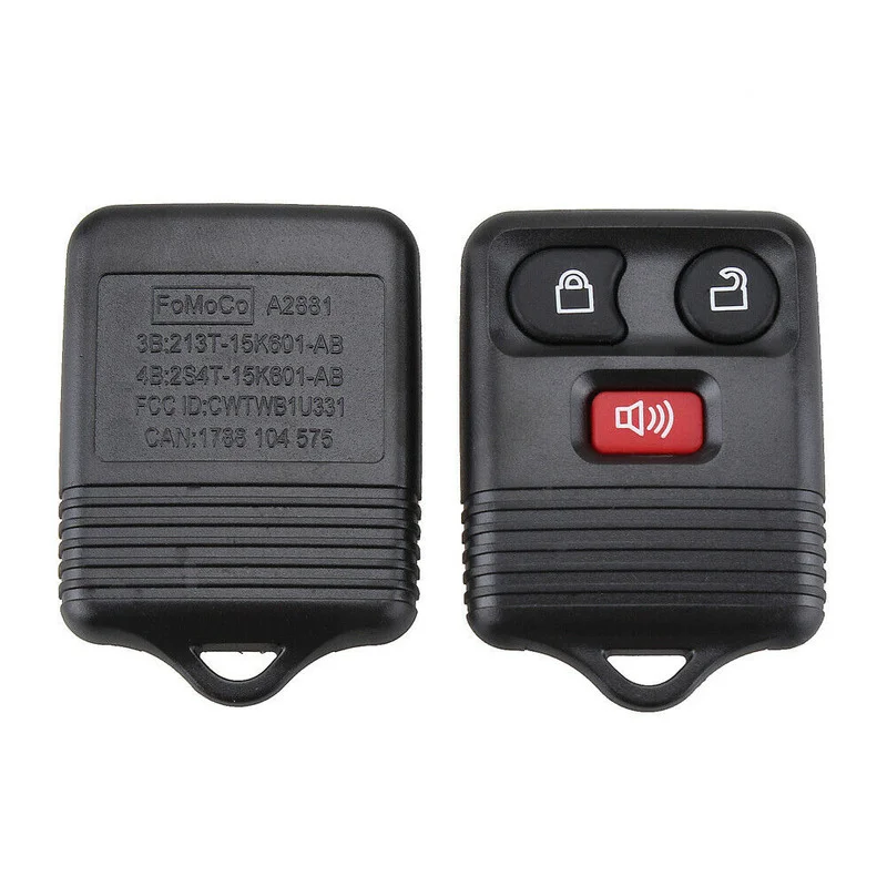 Keyless Car Remote Control Key Shells 3 Button Black Replacement Key Cover Car Decor Accessories For Ford Explorer Focus