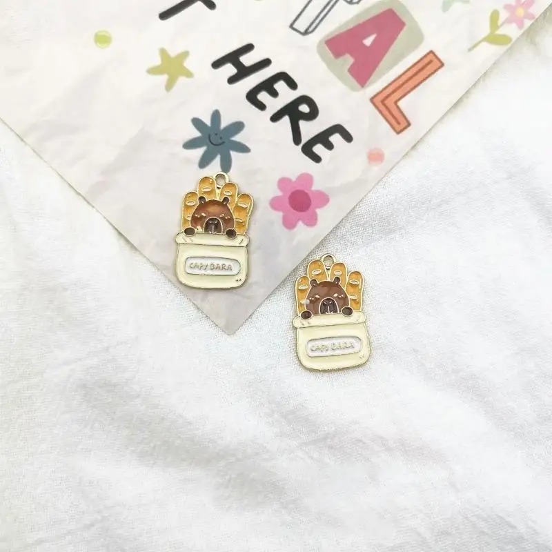 Playful Capybaras Keyring with Interchangeable Outfits Portable Sturdy Alloy Holder Accessory Portable for All Ages