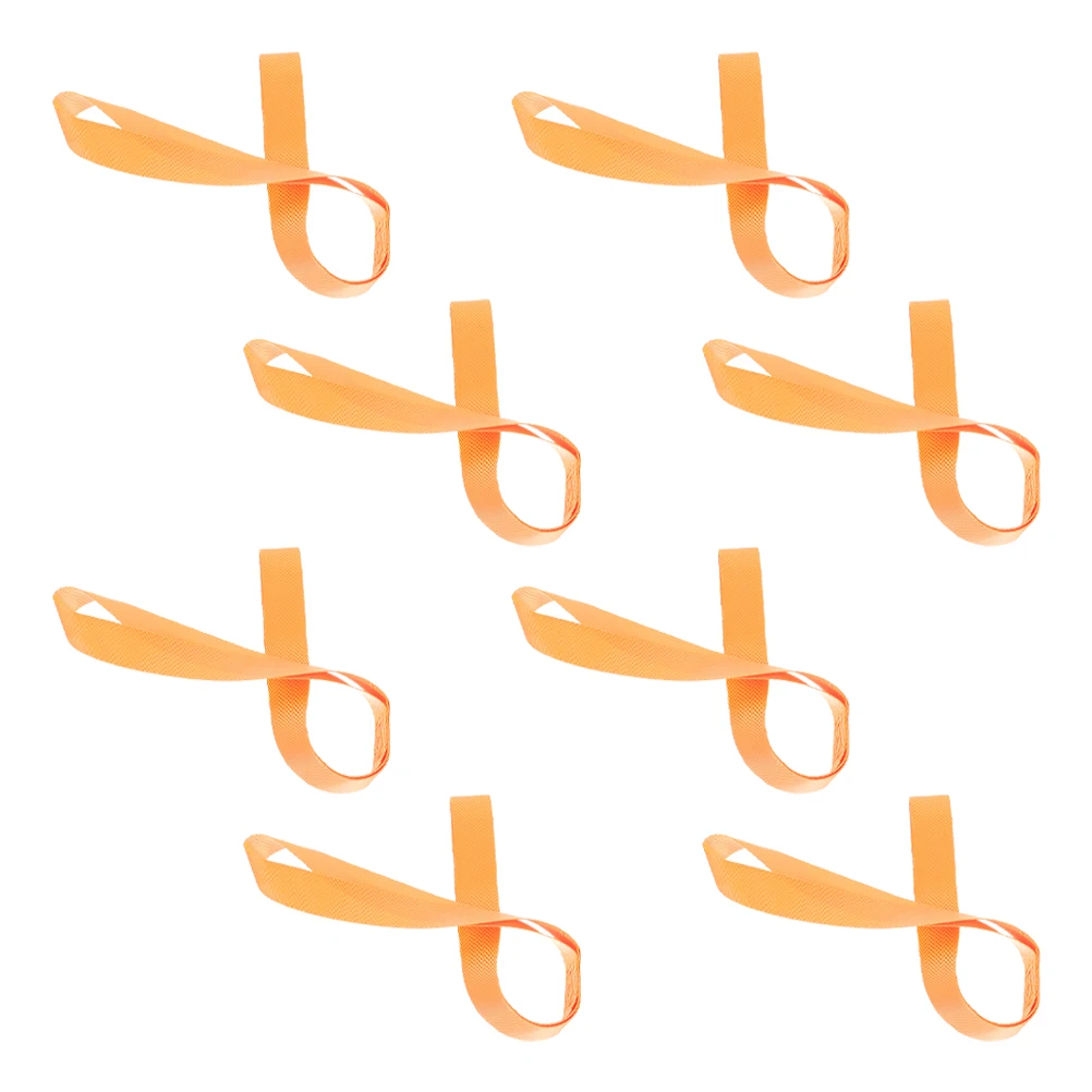 

8pcs Orange 46cm ATV Hook Straps Heavy Duty Tie Down Closed Loop Nylon Fastening Multipurpose Outdoor Activities