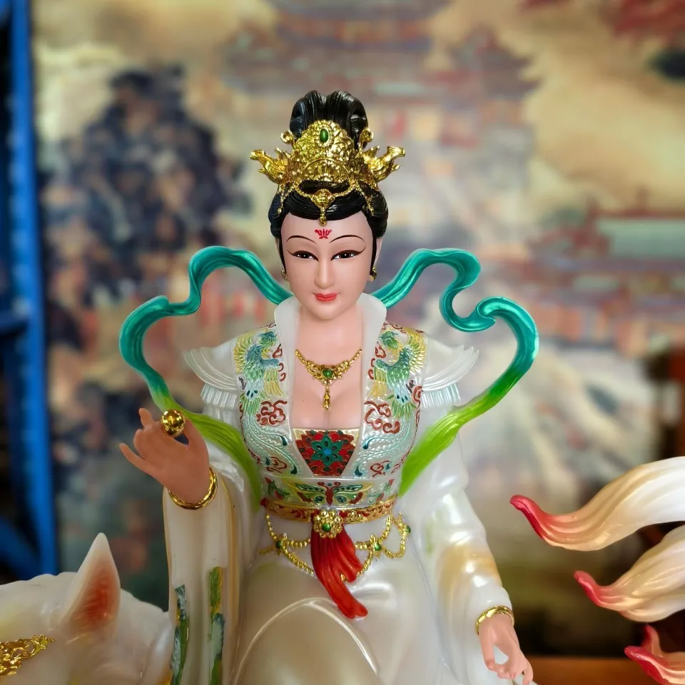 Cz nine-tailed fox statue ornament for home fox queen statue colorful resin