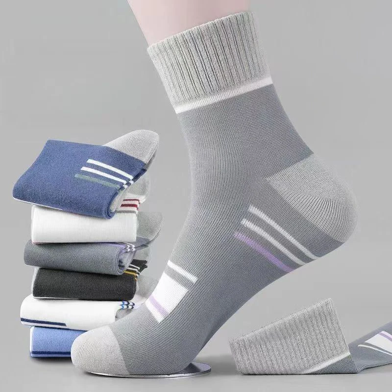 3Pairs Men\'s Cotton Socks Sweat-absorbing Breathable Anti-odor Thick Models Of Long Socks Trendy Sports Cotton Socks Men