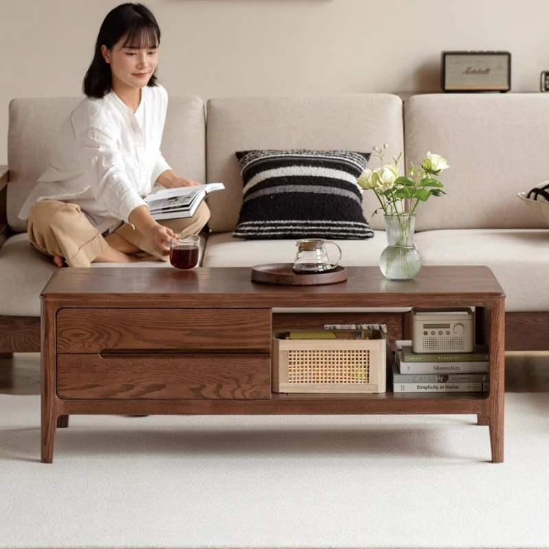 Solid wood coffee table Nordic coffee table Modern simple tea table Small apartment